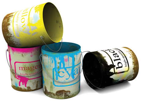 Fierce Print and design CMYK Paint Buckets Fierce Print and design CMYK Paint Buckets
